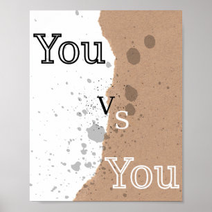 Poster Arte Motivacional de Parede Você Vs Você - Crescim