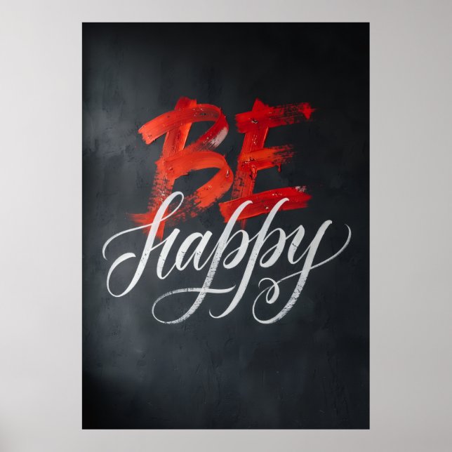 Poster Arte Motivacional Tipografia Vermelha e Branca Sej (Frente)