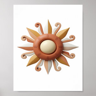 Poster Arte Motivo Artístico Abstrato Laranja Chic
