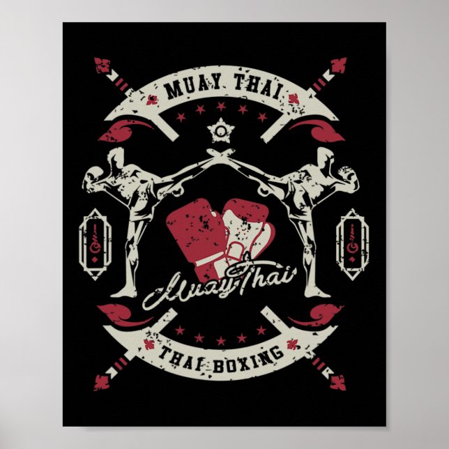Poster Arte Muay Thai Boxing De Oito Membros Artes Marcia (Frente)