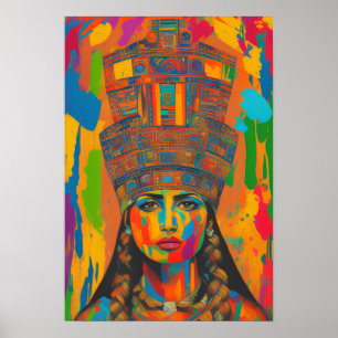 Poster Arte Mulher Aztec