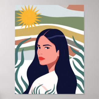 Poster Arte Mulher Sol do Deserto