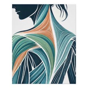 Pôster Arte Muscular das Mulheres Modernas