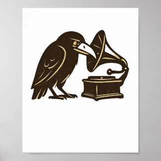 Poster Arte Musical Vintage Gramofone Corvo