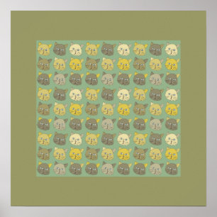 Pôster arte na parede de gatos