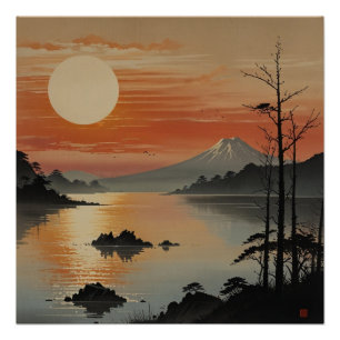 Pôster Arte na Parede do Monte Fuji Majestesco