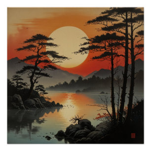 Pôster Arte na Parede do Monte Fuji Majestesco