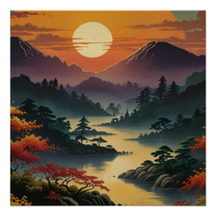 Pôster Arte na Parede do Monte Fuji Majestesco