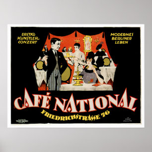 Poster Arte nacional do anúncio da bebida do café do