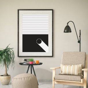 Poster Arte Negra Contemporânea Abstrato Moderna