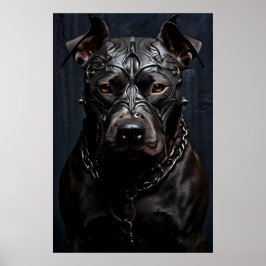 Poster Arte Negra Negra-Preta de Pitbull Americano