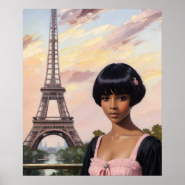 Poster Arte Negra Parisiense Rosa Francesa