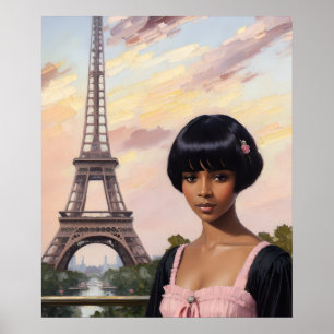 Poster Arte Negra Parisiense Rosa Francesa
