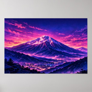 Poster Arte Neon de Paisagem Fotográfica Editada 