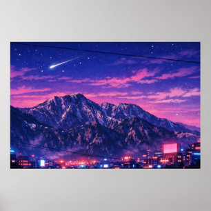 Poster Arte Neon de Paisagem Fotográfica Editada (HG)