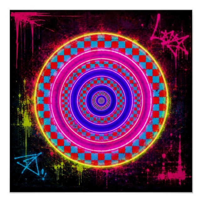 Pôster Arte Neon Retro (Frente)
