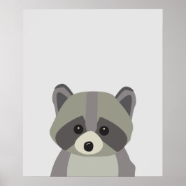 Poster Arte Neutra Racial Cute Raccoon