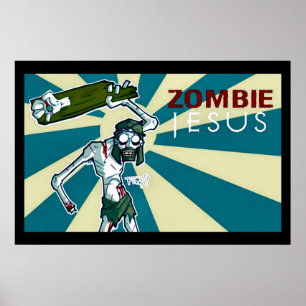 Pôster Arte Nouveau de Jesus do zombi