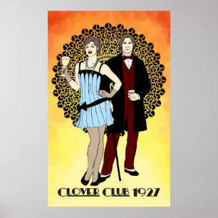 Poster Arte Nouveau do clube -1920s do trevo