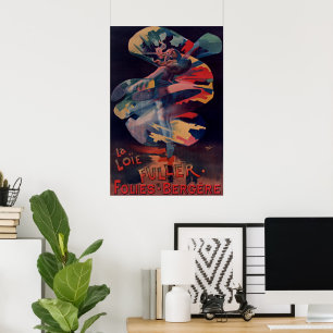 Poster Arte Nova Antiga, Loie Fuller no Folies Bergere