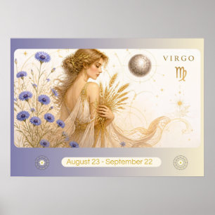 Poster Arte Nova Virgem Zodíaco Arte de Parede