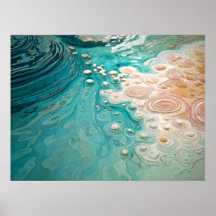 Poster Arte Oceânico Topográfico Abstrato