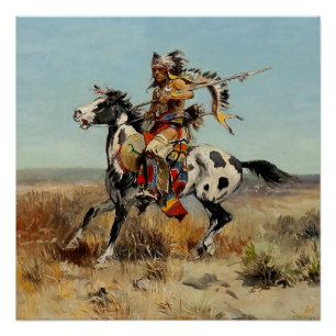 Pôster Arte Ocidental “Dakota Chief” por Charles M Russel