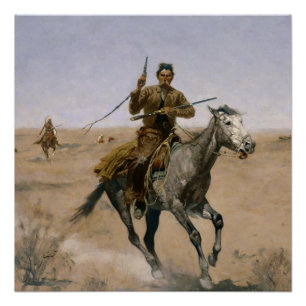 Pôster Arte Ocidental de Frederic Remington “A Fuga”