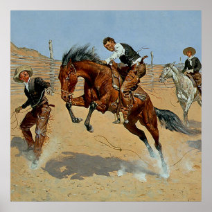 Poster Arte Ocidental de Frederick Remington “Solte-o”