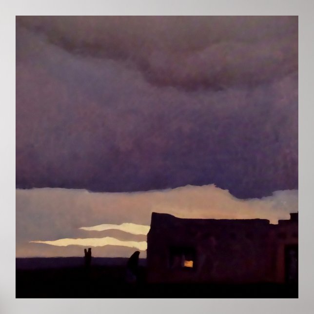 Poster Arte Ocidental "Tarde da Tarde" de Maynard Dixon (Frente)