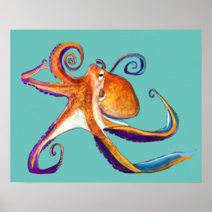 Poster Arte octopus sealife