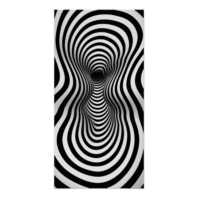 Pôster Arte Op arte preto e branco (Frente)