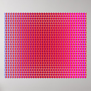 Pôster Arte Op que enfrenta-se violeta fúcsia vermelha