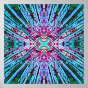 Poster Arte Op Yucca em Turquesa