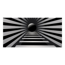 Pôster Arte Óptica Preto e Branco