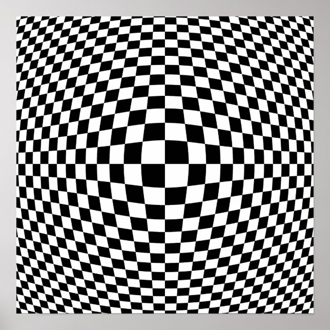 Poster Arte Óptica Preto e Branco (Frente)