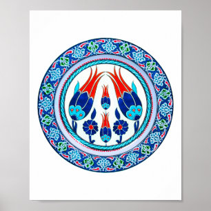 Poster Arte Oriental Turca em Azul
