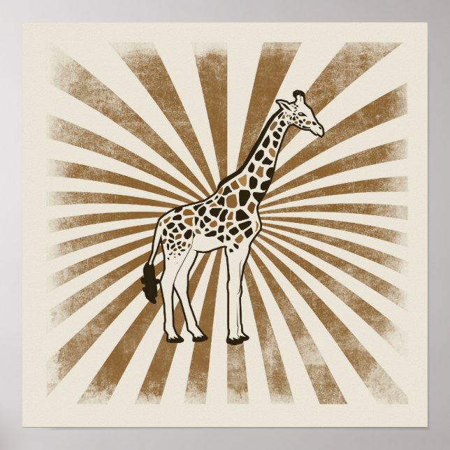 Poster Arte Original Africano Giraffe (Frente)