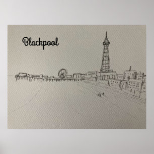 Poster Arte original da Torre Blackpool