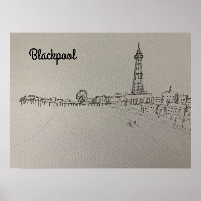 Poster Arte original da Torre Blackpool (Frente)