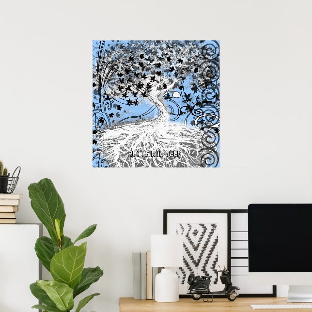 Poster Arte Original Raízes Profundas de Árvore Caprichos (Escritório em casa)