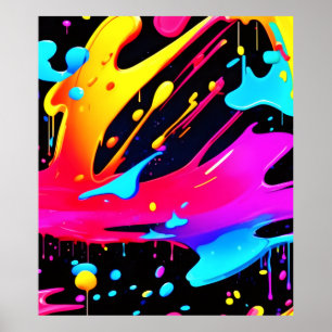 Poster Arte Ousada e Brilhante de Salpicos de Tinta