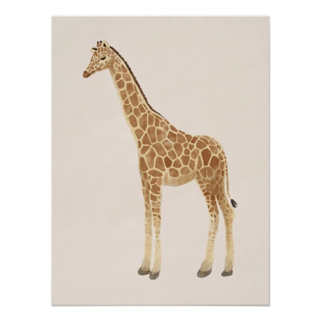 Pôster Arte para Berçário de Girafa (Frente)