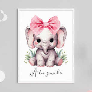 Poster Arte para Parede de Berçário de Elefante Bebê - Im