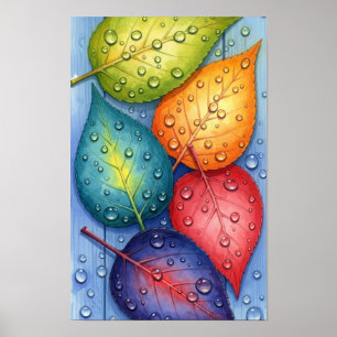 Poster Arte para parede. Folhas coloridas