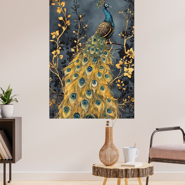 Poster arte para parede temática de pavão variando desde  (Sala de Estar 3)