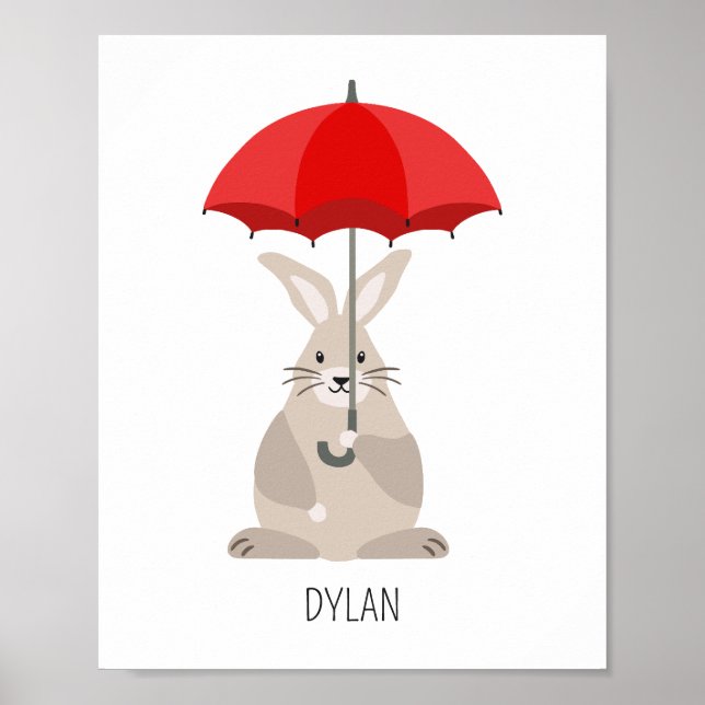 Poster Arte para quarto de bebê com nome personalizado co (Frente)