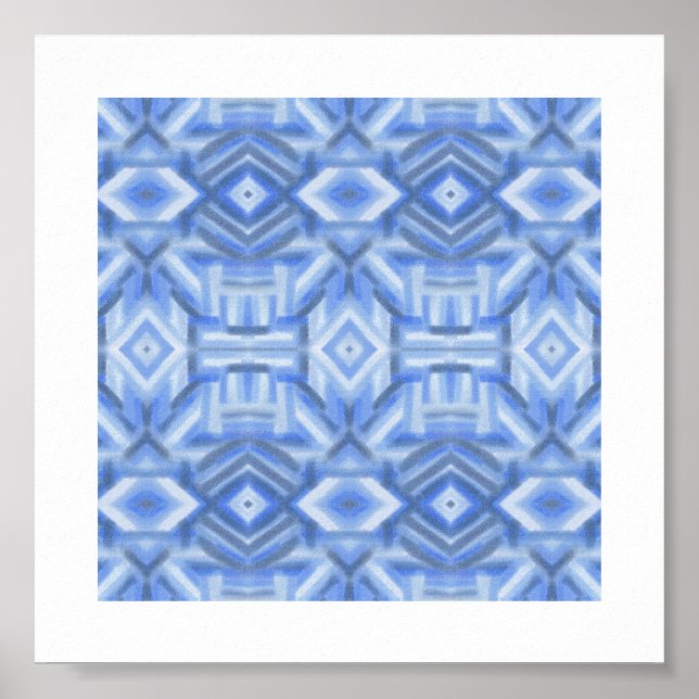 Poster Arte Pastel Macio Abstrato Azul Staccato (Frente)