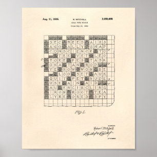 Pôster Arte Patente Quebra-cabeça de 1936