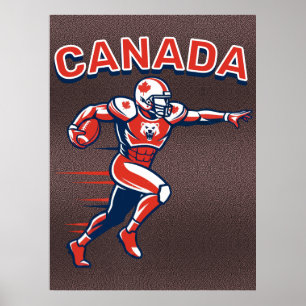 Poster Arte Patriótica Dinâmica do Futebol da Equipe Cana